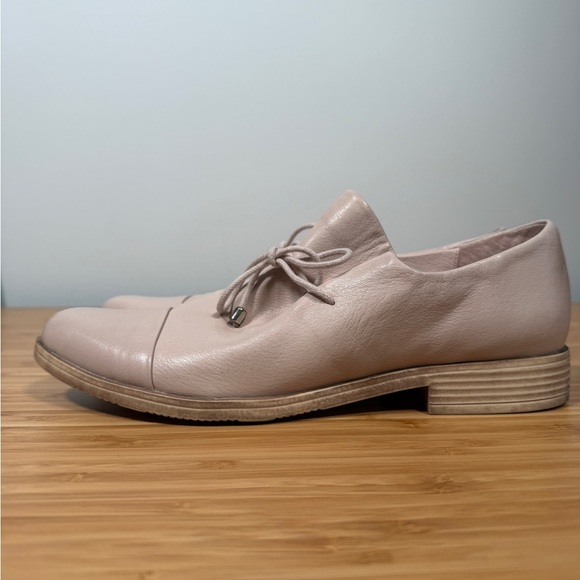 🩰 Django & Juliette Kotty Leather Shoes Women's Size 40 Blush Pink Lace Up - Picture 5 of 8